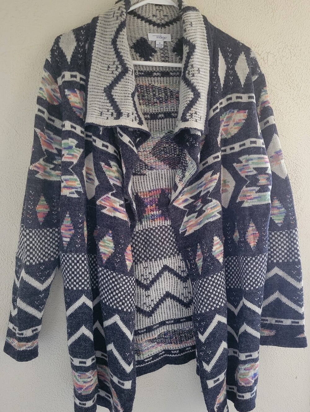 Great Northwest Indigo Boho Southwestern Cardigan Size M